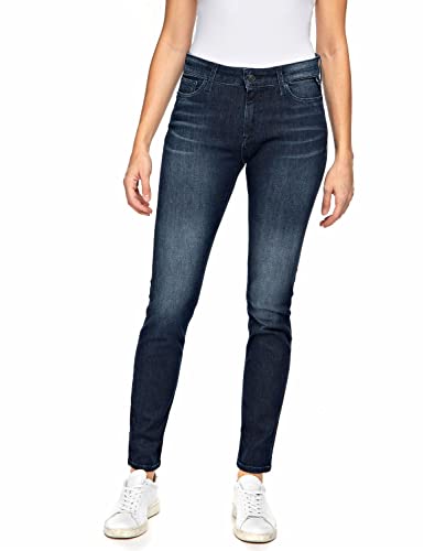 Replay Damen Luzien Powerstretch Denim Jeans, 007 Dunkelblau, 23W / 30L von Replay