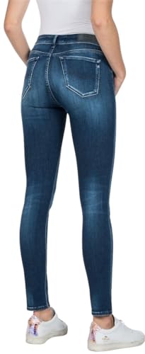 Replay Damen Jeans Luzien Skinny-Fit Hyperflex White Shades mit Stretch, Blau (Medium Blue 009), 23W / 28L von Replay