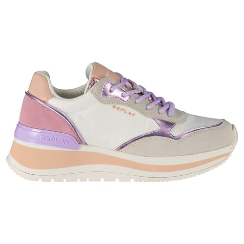 REPLAY Damen MENNET Nylon Sneaker, 3355 Milk PINK, 41 EU von Replay