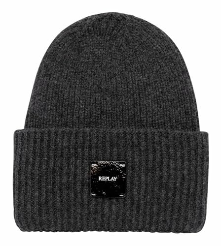 Replay Damen Mütze Beanie, Grau (Granite Gray 0028), OneSize von Replay