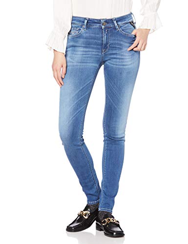 Replay Damen New Luz Hyper Bio Jeans Skinny, Blau (Medium Blue 9), 30W / 28L von Replay