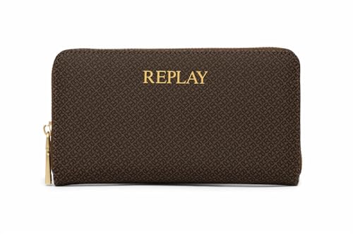 Replay Damen Portemonnaie mit Replay-Print, Braun (Brown Cocoa + Black 1583), Onesize von Replay