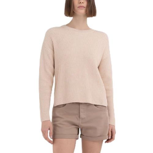 Replay Damen Pullover Basic, Skin Melange M45 (Elfenbein), M von Replay