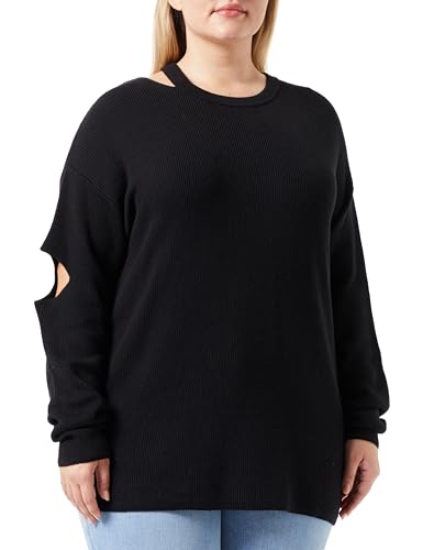 Replay Damen Pullover Baumwoll/Kaschmirmix, Black 098 (Schwarz), M von Replay