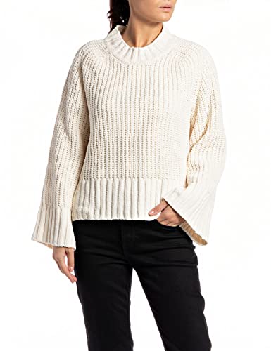 Replay Damen Pullover Strickpullover, Butter White 412 (Weiß), M von Replay