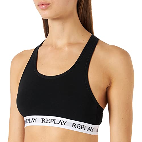 Replay Damen Bralette Sport-BH, B758 (Schwarz), L von Replay