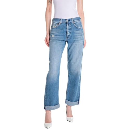 Replay Damen Jeans Aubry Stretch, Light Blue 010 (Blau), 32W/32L von Replay