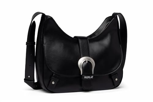 Replay Damen Schultertasche Verstellbarer Henkel, Black 098 (Schwarz), Onesize von Replay