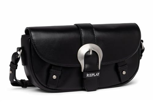 Replay Damen Schultertasche Verstellbarer Henkel, Schwarz (Black 098), Onesize von Replay