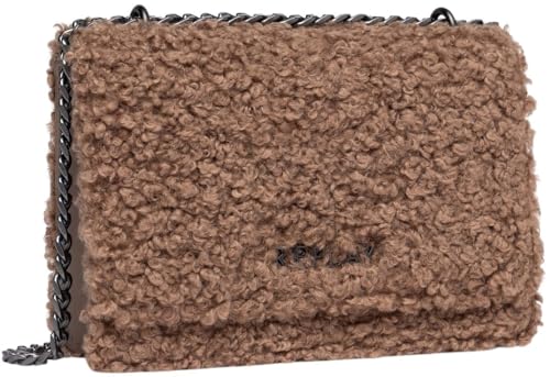 Replay Damen Schultertasche aus Kunstfell, Grau (Taupe Gray 0217), Onesize von Replay