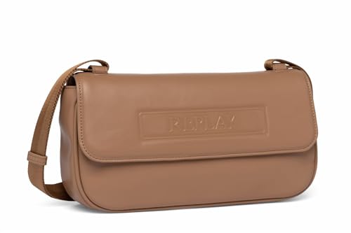 Replay Damen Schultertasche aus Kunstleder, Beige (Dirty Pale Beige 074), Onesize von Replay