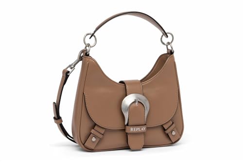 Replay Damen Schultertasche aus Kunstleder, Beige (Dirty Pale Beige 074), Onesize von Replay