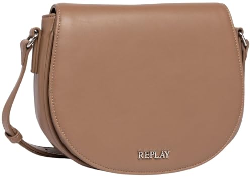 Replay Damen Schultertasche aus Kunstleder, Beige (Dirty Pale Beige 074), Onesize von Replay