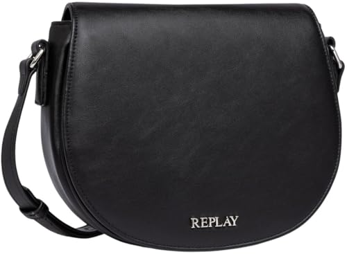 Replay Damen Schultertasche aus Kunstleder, Schwarz (Black 098), Onesize von REPLAY