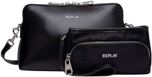 Replay Damen Schultertasche mit Innentasche, Schwarz (Black 0098), Onesize von Replay