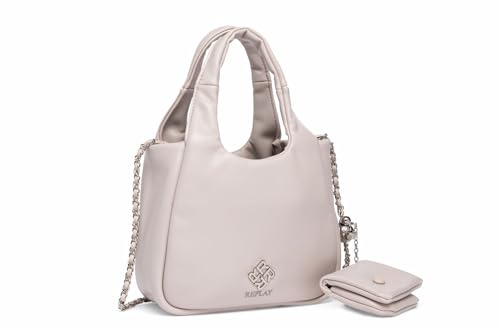 Replay Damen Schultertasche mit Ketten-Detail, Lt Grey 020 (Grau), Onesize von Replay