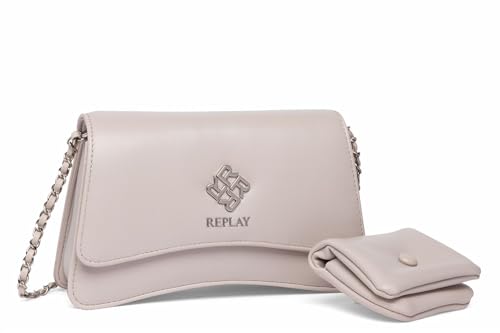 Replay Damen Schultertasche mit Ketten-Detail, Lt Grey 020 (Grau), Onesize von Replay