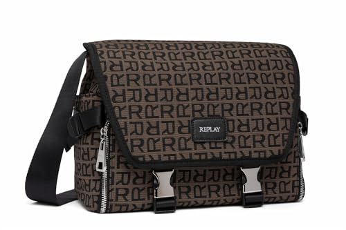 Replay Damen Schultertasche mit Logo-Print, Pino + Black 1297 (Mehrfarbig), Onesize von Replay