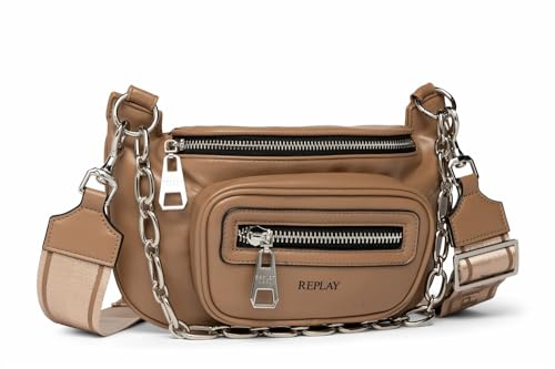 Replay Damen Schultertasche mit Tragegurt, Beige (Dirty Pale Beige 074), Onesize von Replay