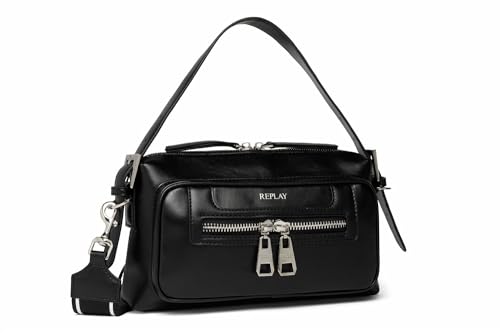 Replay Damen Schultertasche mit Tragegurt, Black 098 (Schwarz), Onesize von Replay