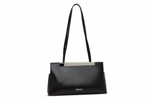 Replay Damen Schultertasche mit Tragegurt, Black 098 (Schwarz), Onesize von Replay