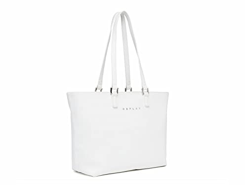 Replay Damen Tote Bag Tasche aus Kunstleder, Optical White 001 (Weiß), Onesize von Replay