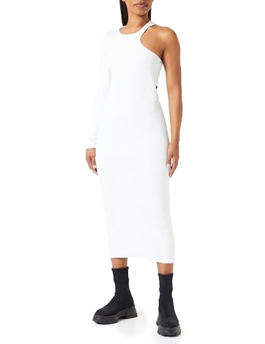 Replay Damen Kleid Langarm Asymmetrisch, White 001 (Weiß), S von Replay