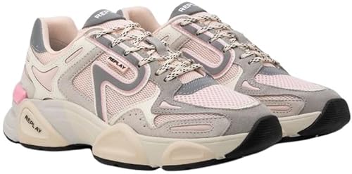 Replay Damen Sneaker Chunky, Mehrfarbig (Lt Grey Lt Pink 3325), 37 von Replay