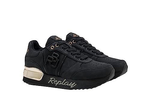 Replay Damen Sneaker Penny Bloc Schuhe, Schwarz (Black 003), 36 von Replay