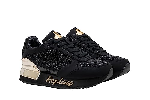 Replay Damen Sneaker Penny Diamonds 2 Schuhe, Schwarz (Black 003), 35 von Replay