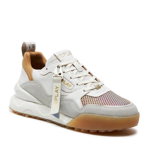 Replay Damen Sneaker mit Schnürung, Mehrfarbig (White Beige 352), 36 von Replay