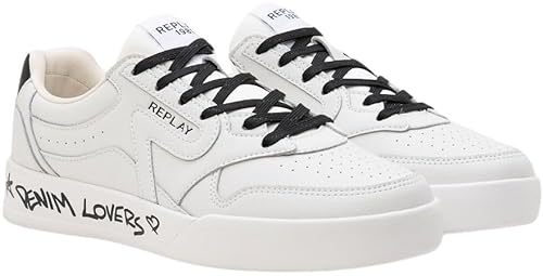 Replay Damen Sneaker mit Schnürung, Weiß (White Black 062), 39 von Replay