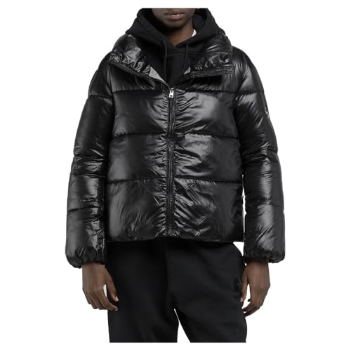Replay Damen Steppjacke mit Kragen, Schwarz (Black 098), M von Replay