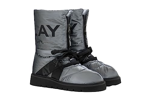 Replay Damen Stiefel Melrose Loud Winterstiefel, Silber (Dk Silv 023), 40 von Replay