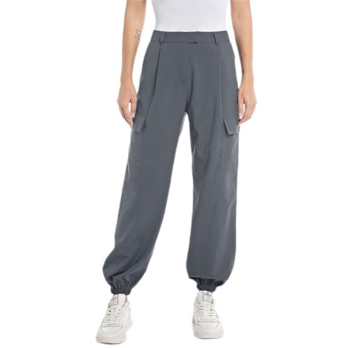 Replay Damen Stoffhose mit Bund, Iron Gray 493 (Grau), 28 von Replay