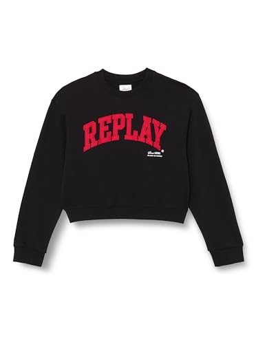 Replay Damen Sweatshirt aus Baumwollmix, Black 098 (Schwarz), XXS von Replay