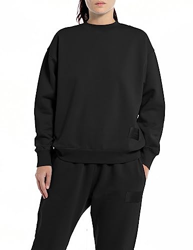 Replay Damen Sweatshirt aus Baumwolle Second Life Collection, Black 098 (Schwarz), XS von Replay