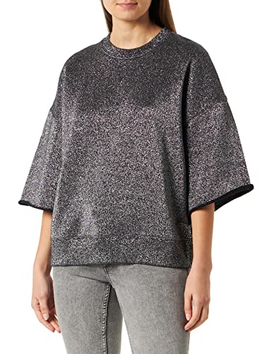 Replay Damen Sweatshirt aus Baumwollmix, Silver Lurex 090 (Silber), M von Replay