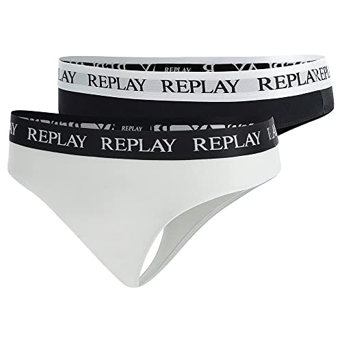 Replay Damen T-C1 Unterwäsche, Black/White, M von Replay