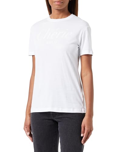 Replay Damen T-Shirt Kurzarm aus Baumwolle mit Print, Optical White 001 (Weiß), M von Replay