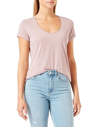 Replay Damen T-Shirt Kurzarm Baumwolle Basic, Pink (Powder Rose 465), L von Replay