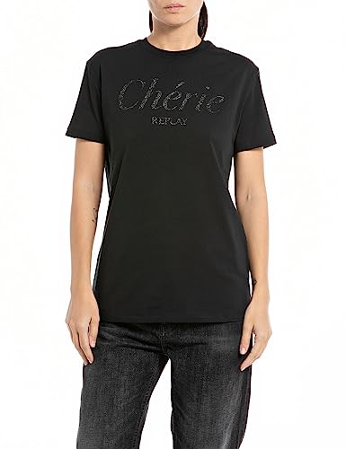 Replay Damen T-Shirt, 098 Black, XS von Replay