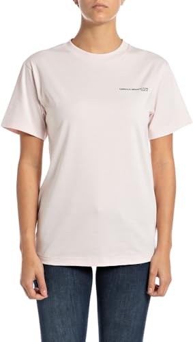 Replay Damen T-Shirt Kurzarm mit Back-Print, Rosa (Powder Pink 565), M von Replay