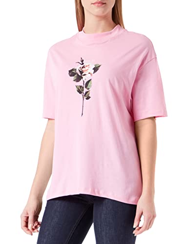 Replay Damen T-Shirt Kurzarm mit Rosen Print, Light Rose 307 (Rosa), M von Replay