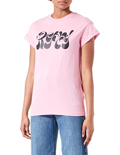 Replay Damen T-Shirt Kurzarm mit Schriftzug, Rosa (Light Rose 307), S von Replay