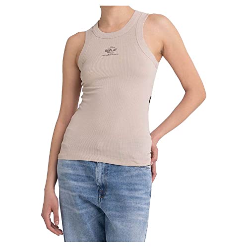 Replay Damen Tank Top Lang, Light Beige 893 (Beige), M von Replay