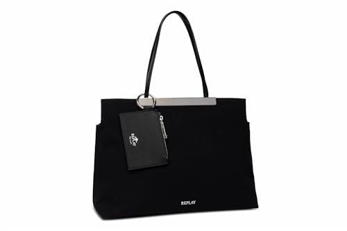 Replay Damen Tasche aus Baumwolle, Schwarz (Black 098), Onesize von Replay