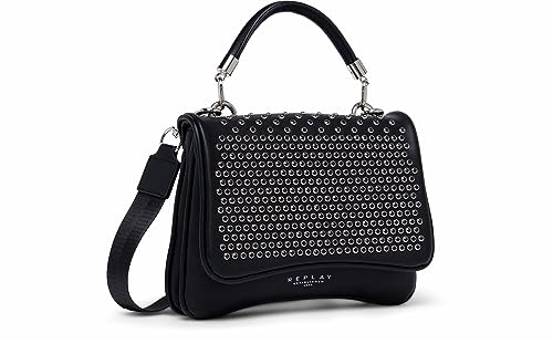 Replay Damen Handtasche Klein aus Kunstleder, Black 098 (Schwarz), Onesize von Replay