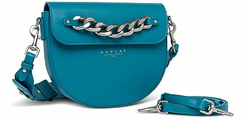 Replay Damen Handtasche Klein aus Kunstleder, Mosaic Blue 446 (Blau), Onesize von Replay