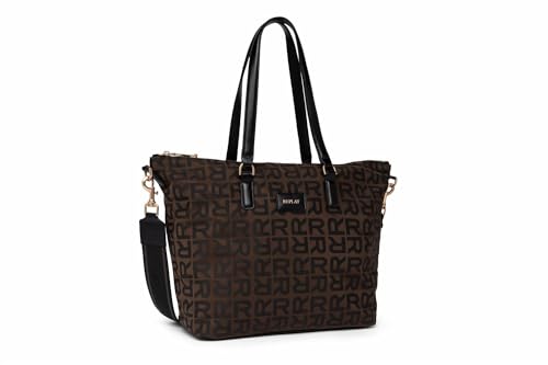 Replay Damen Tote Bag Tasche Umhängetasche, Braun (Brown Cocoa + Black 1583), Onesize von Replay